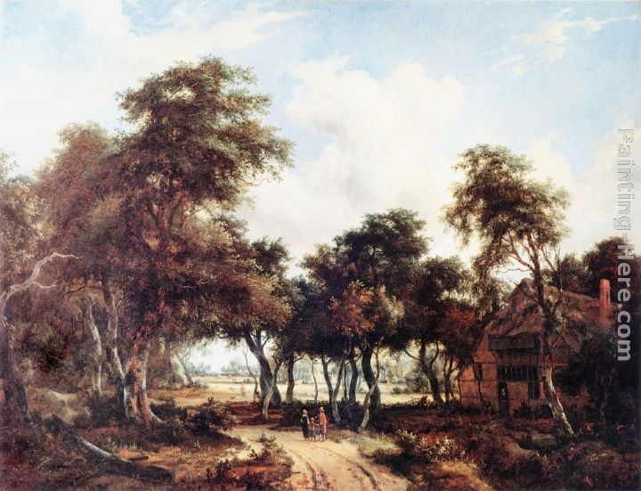 Meindert Hobbema Landscape with Woods and Cottage